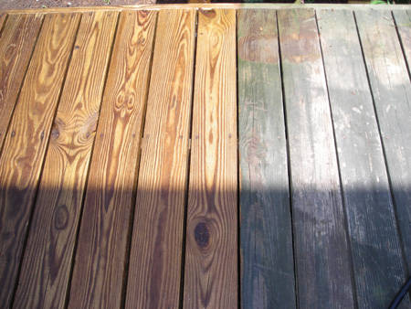 cleaned deck boards